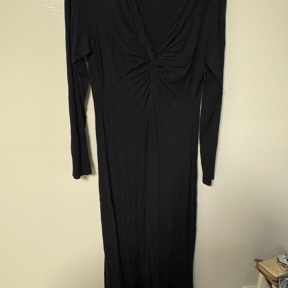 Elegant Black Long Sleeve Maternity Dress